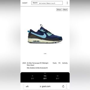 Nike Air Max Terrascape 90 Midnight Navy Aqua